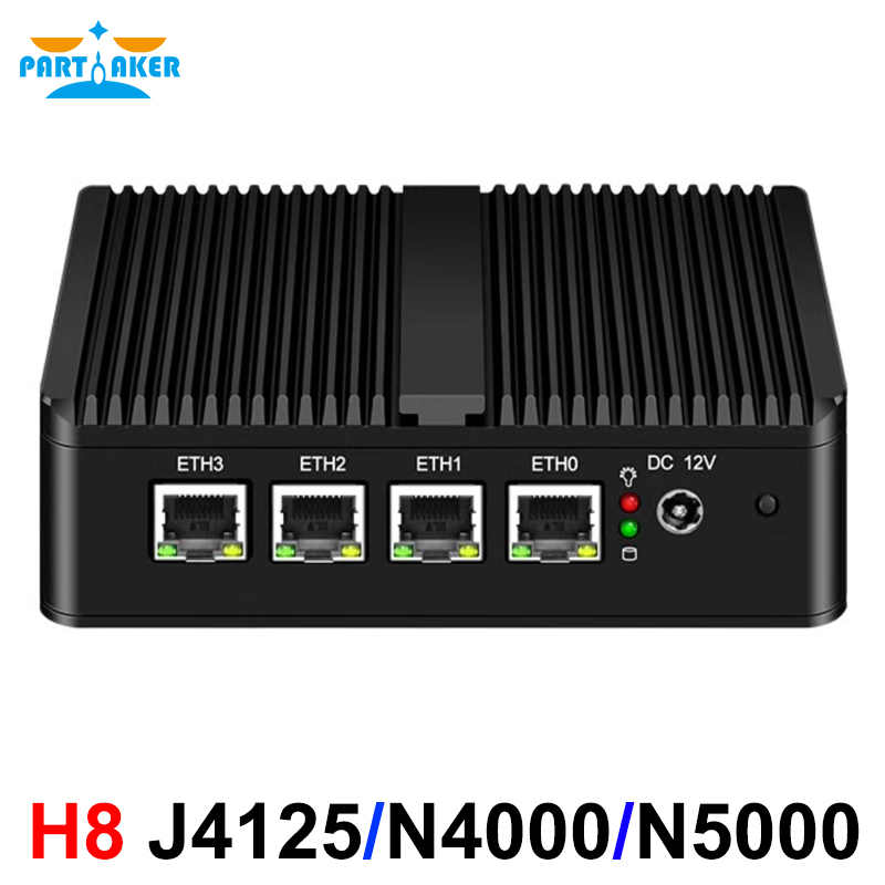 Pfsense Firewall Router 2.5G 4 I226 - Partaker Lüfterloser pfSense Router Celeron J5005