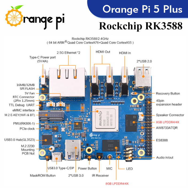 Orange Pi 5 Plus Single Board  – Orange Pi 5 Plus 16Gb Bewertung und Preis